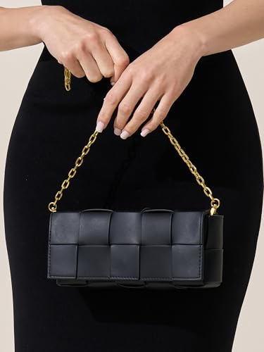 CHUNLI Woven Clutch Purses for Women - Sleek Shoulder Handbag for Evening, Formal Events, Wedding, Party, Special Occasions3