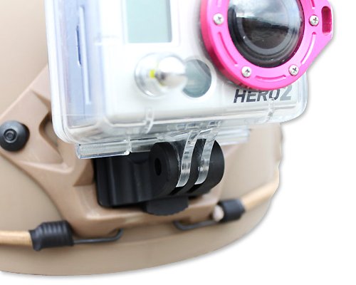 Aluminum Fixed Mount (Fits Ops Core Style Nvg Mount Base) For Gopro Hero 1, Hero 2, Hero 3, Hero 3+, Hero 3 Plus, Hero 4 Camera - Black #TOP1