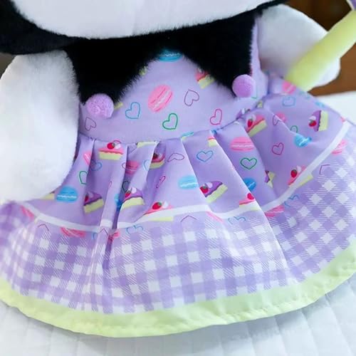 Image of Tickles Cute Anime Doll with Candy Soft Stuffed Plush Cartoon Character Toy for Kids Boys & Girls Birthday Gift (Color: Purple & Black Size: 25 cm)