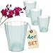 GarPet 4er Set Orchideentopf Transparent Orchideen Übertopf Pflanztöpfe Übertöpfe für Orchideen aus Kunststoff Innen Durchsichtig Elegant 16 cm Glas