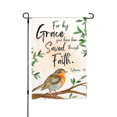 Agriism Bible Verse Garden Flag - Faith, Scripture, Christian, Religious Quote Burlap Flag - Double Sided 12x18 Inch