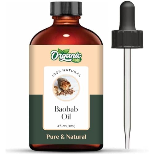 Image of Organic Zing Baobab Oil Pure & Natural for Skin, Face, Hair Care, Aromatherapy, Diffuser, Conditioner - 118ml