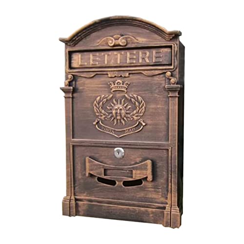 GddOGUK Key Drop Box Large Capacity Mailboxes Aluminum Mailbox Euro Style with Lock Post Box Outdoor Wall Mount Drop Box for Every Occasion Easy to install