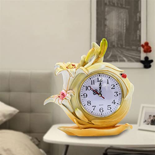 Reloj de mesa retro vertical con diseño de lirios para decoracion de salones y dormitorios 8
