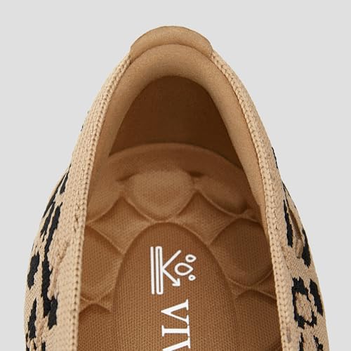 Image of VIVAIA Margot Walker Women's Flats Lightweight Square Toe V Cut Ballet Flats Comfortable Casual Water Repellent Walking Flat Shoes