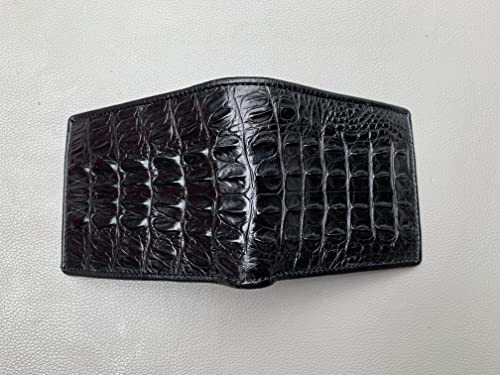Black and Red Crocodile Leather Skin Men's bifold wallet, Double Side Genuine Alligator2