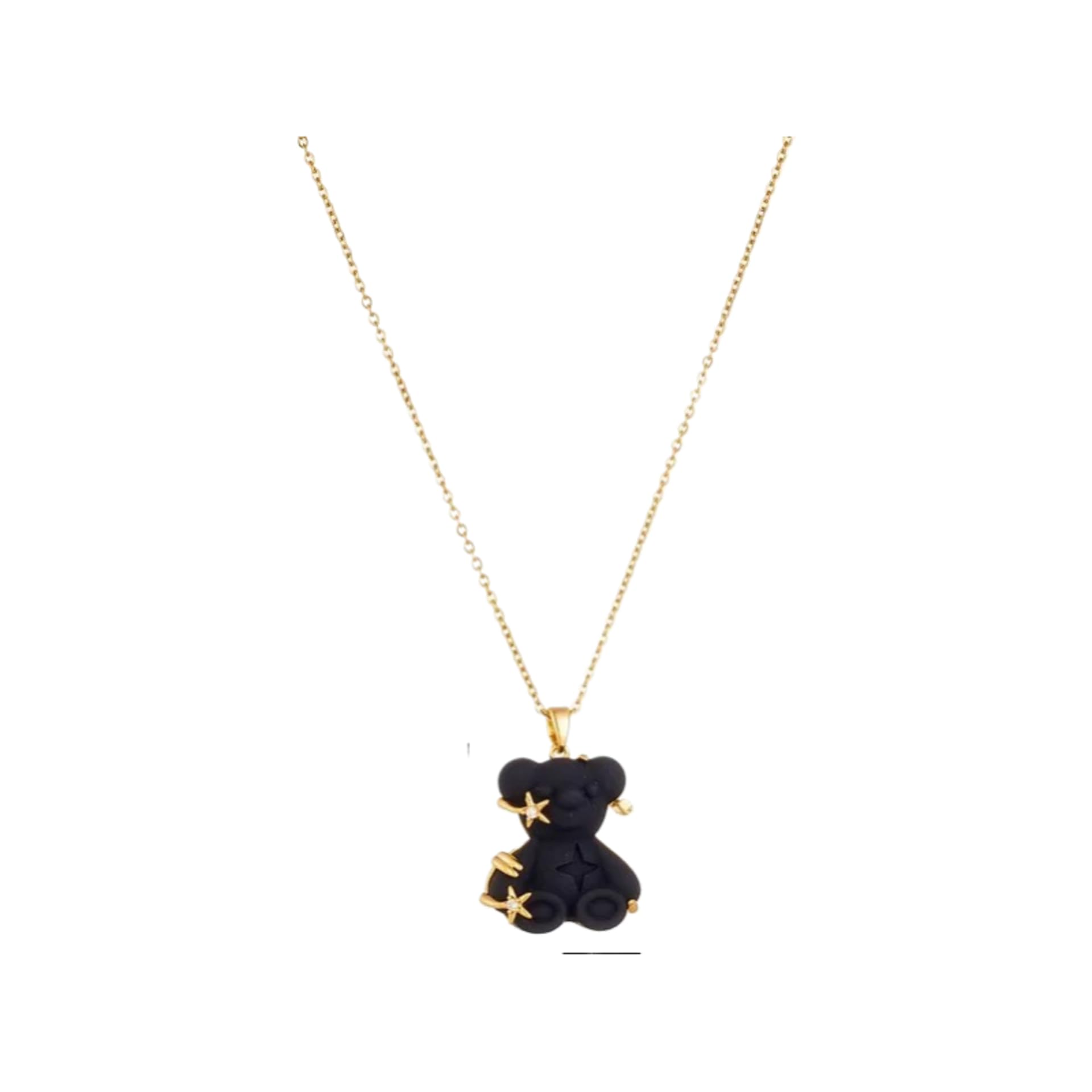 14K Yellow Gold Bear Necklace For Women, 925 Sterling Silver Cute Cartoon Star Bear Necklace Animal, Gummy Bear Necklace, Gummy Bear Jewelry, Bear