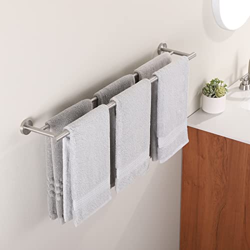 KES Towel Rail Double Towel Bar, Bathroom Towel Holder 85CM Towel Rack SUS304 Stainless Steel Brushed Wall Mounted, A2001S86-2 - Image 3
