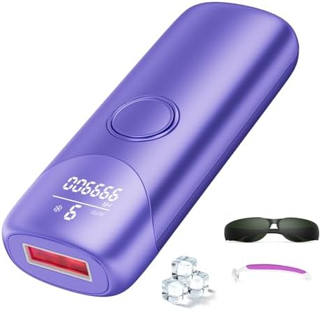 Zerellia 5℃ IPL Geräte Haarentfernung Laser mit Kühlfunktion, Lila | IPL Haarentfernungsgerät mit 9 einstellbaren Energiestufen, 999900 Blitze, 600 NM Rotlicht, für Frauen, Achselh