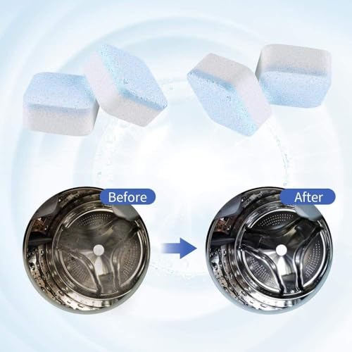 Image of Washing Machine Cleaner Tablets (24 Tablets) | Drum & Pipe Deep Cleaner |Removes Odour, Limescale & Residue | For Front Load & Top Load Fully Automatic Washing Machines | Fresh Scent (Fresh)