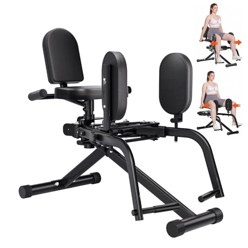 Vanmed Hip Adduction/ Abduction Machine for Home Gym 8-Level Glute Machine & Thigh Workout Equipment Max. Resistance 136 LBS Compact Leg Exercise Euipment for Women & Men Black