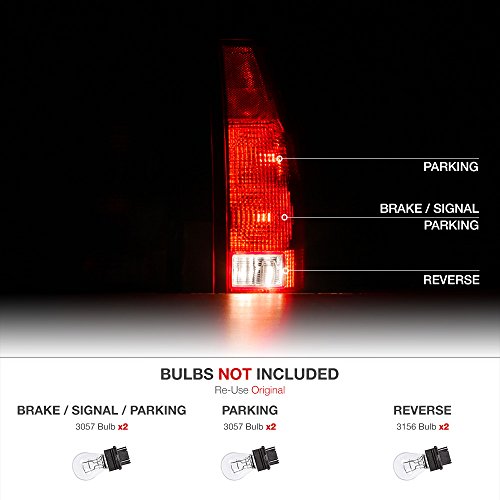 Vipmotoz For 1988-1999 Chevy Gmc C/K 1500 2500 3500 Pickup Suburban Tail Lights - [Factory Style] - Rosso Red Housing, Smoke Lens, Driver And Passenger Side #TOP2