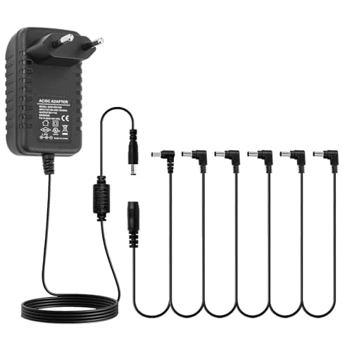 STRICH SPA-10 Adaptateur d'alimentation pour pédale de Guitare (1000 mA - 1 A) CA CC 9 V négative, 6 Voies Câble Daisy Chain Adaptateur d'alimentation pour...