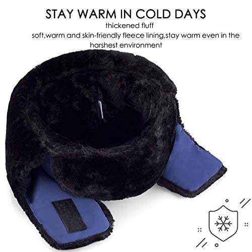 mysuntown Trapper Hat Winter Hats for Men Men with Faux Fur Neck Warmer Snow Hat with Mask - Thumbnail 5