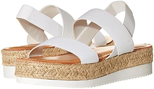 Madden Girl Women's Bowie Espadrille Wedge Sandal, White Fabric, 6.5 | Image 6