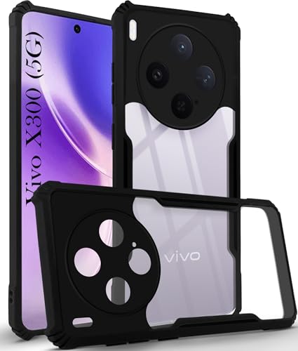 Image of Jkobi Hybrid Back Cover Case for Vivo X300 5G (Shockproof with Polycarbonate Clear Panel | Professional Black)
