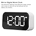 Xcello Digital Alarm Clock Large USB Rechargeable Mirror Electronic Desktop Clock, Ideal for Bedroom, Living Room, Office.(A-White)