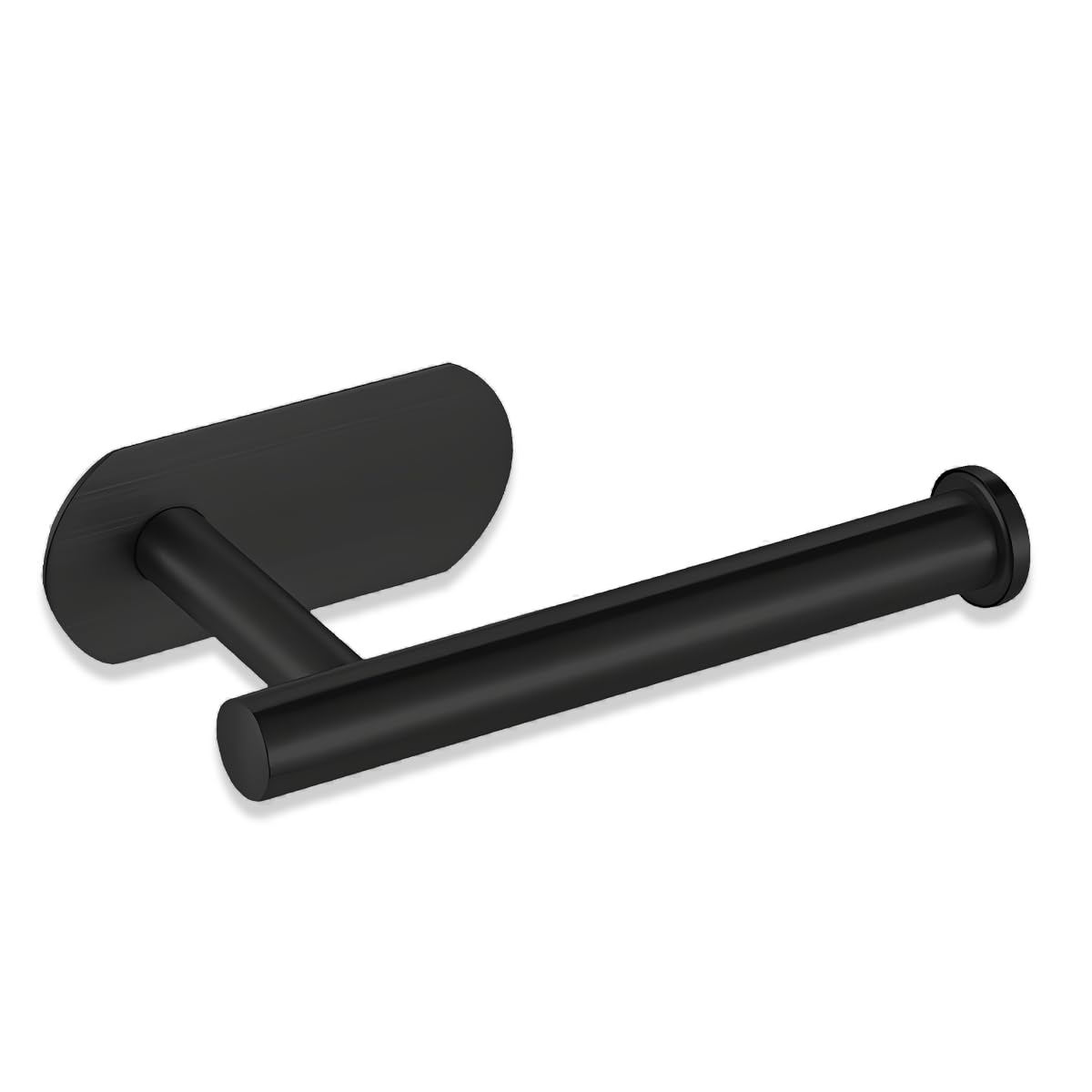 Ubrave Stick On Matte Black Toilet Roll Holder, Matte Black Wall Mounted Self Adhesive Sus304 Stainless Steel Toilet Paper Holder For Bathroom&Kitchen, No Drilling Required, Strong Adhesiveness, Waterproof&Rust Resistant