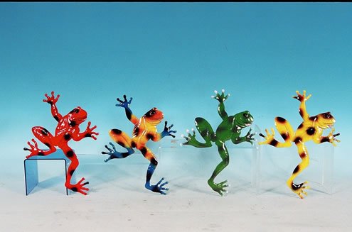 Decorative Set of 4 Metal Wall Frogs