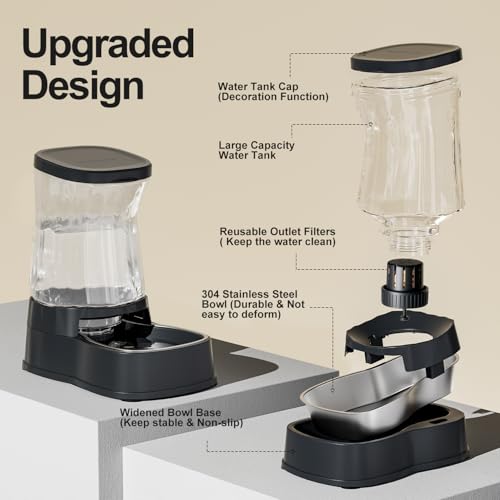 Gardner Pet Automatic Dog Water Dispenser Gravity Stainless Steel Water Waterer Feeder, 100% BPA-Free Large Capacity Water Feeding Bowls for Medium & Large-Sized Dogs Cats Other Pets -(1 Gallon) - Image 6