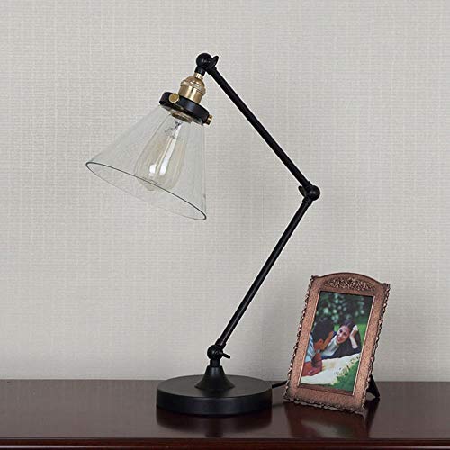 Xiaodong1 Retro industriële wind lange arm lamp knop schakelaar creatieve lange mechanische arm metalen tafellamp glazen… - Afbeelding 3