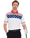 Big Crazy Men's Polo Shirts Short Sleeve Regular Fit Golf Shirts for Men Quick Dry White