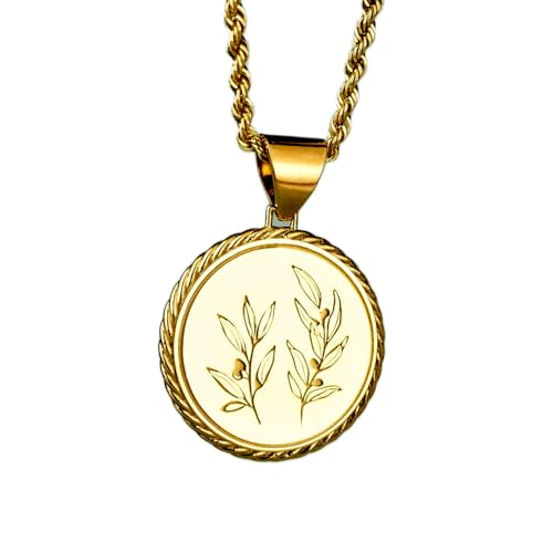 Collier pendentif branche d'olivier argent et or, le cadeau mixte idéal
