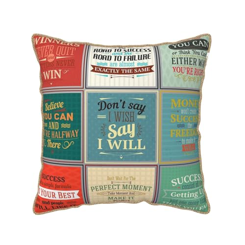 Housse de coussin en velours de qualité supérieure avec dicton