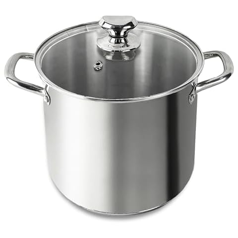 Homatz 24cm Induction Stock Pot with Lid Cover