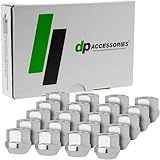 DPAccessories D2125-2308/20 20 Silver 12x1.25 Open End Bulge Acorn Lug Nuts - Cone Seat - 19mm Hex Wheel Lug Nut