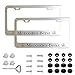 Newest MB Logo Bling Frosted Silver Aluminum Alloy License Plate Frame,with Screw Caps Cover Set Suit,Applicable to US Standard car License Frame, for MB(2 Pcs)