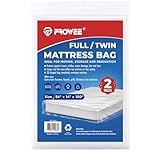 PROWEE 2 PK Twin/Full Mattress Bags for Moving Storage,Waterproof Plastic Full Size Mattress Cover for Moving,Clear Plastic Mattress Protector