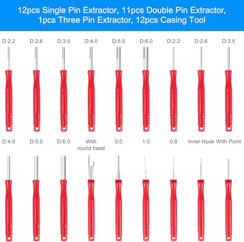 Image of Kikerike Terminal Removal Tool Kit (Long-handle-36Pcs-Red)