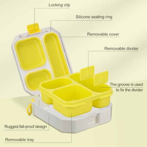 Image of wiwens Bento Lunch Box for Kids with 12oz Soup Thermo Leak-Proof Lunch Food Container with 5 Compartment Thermo Hot Food Jar and Insulated Lunch Bag for Kid Toddler Girls Boys to School