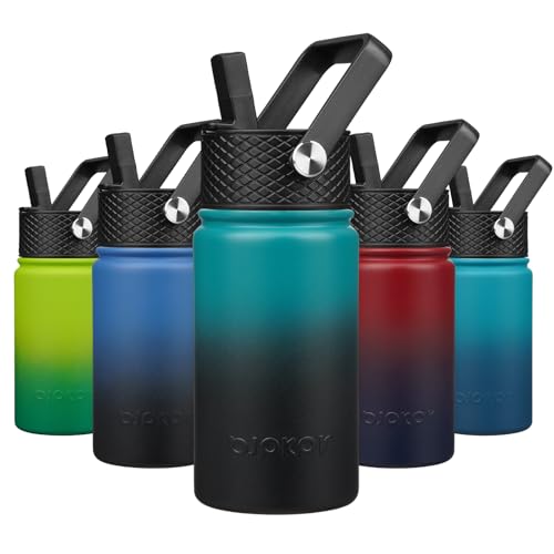 Image of BJPKPK Insulated Water Bottle, 15oz Stainless Steel with Straw Lid