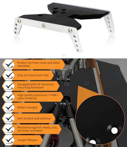 Image of Underside Skid Plate Kit, Chassis Skid Plate Protector for Axial Capra Skid Replace for VDR-0017 Aluminum POM Nylon Thick Anti-Scratch Anti-Collision Bottom Skid Plate Kit