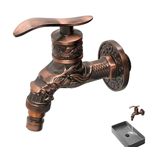 Grifo antiguo, dragón dorado, espiga nostalgia, decorativo montado en la pared para el patio trasero, jardín, babero con grabado detallado fino