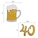 Cheers & Beers to 40 Years Gold Glitter Banner, 40th birthday decorations for men, Wedding Anniversary Party Decorations Pre Strung & Ready To Hang, Beer Party Decorations