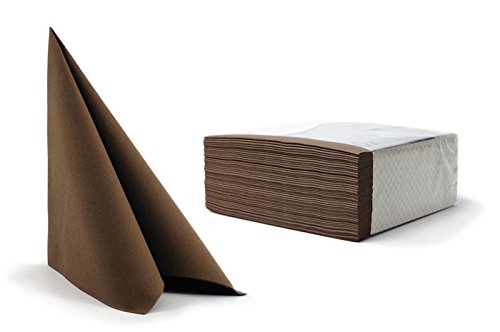 Airlaid Servietten/braun / 800 Stück (16x50) / 40x40 cm/hochwertige Servietten aus stoffähnlichen Material