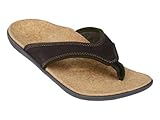 Spenco Men's Yumi Leather Sandal Sandal, Dark Brown, 11M Medium US