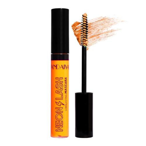 Orange-Colorful Fluorescent Mascaras Makeup, Volumizing & Lengthening Mascara for Eyelashes Waterproof Long-lasting Charming, Cruelty Free Vegan Eye Makeup