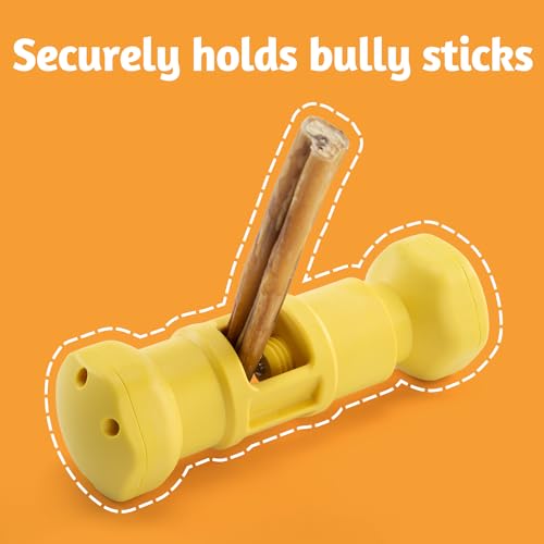 Agelux Bully Stick Halter für Hunde – gezackter Metall-Kauhalter für kleine, mittelgroße und große Hunde – hält Bully Sticks sicher – 13 cm Größe