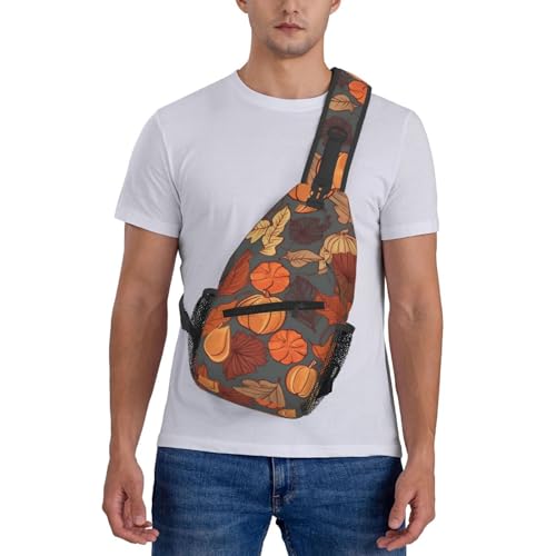 Mochila cruzada de pecho para hombre y mujer negra miniatura 7