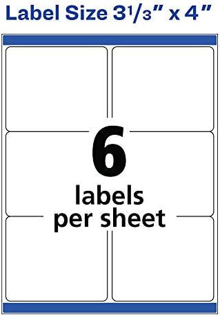 Avery Shipping Labels with TrueBlock Technology for Laser Printers 3-1/3" x 4", Pack of 150 (5264)