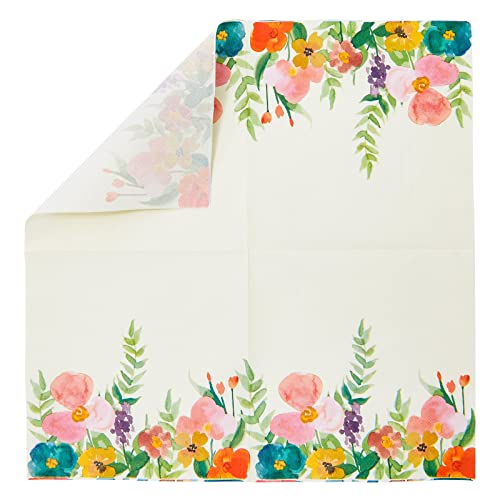 100 Pack Vintage Floral Paper Napkins For Garden Bridal Shower, Tea Party Decorations (6.5 X 6.5 In) #TOP4