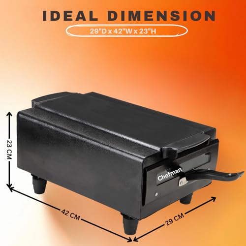 Image of Chefman Electric Tandoor 16-Inch Portable Pizza Oven for Baking, Roasting, Grilling & BBQ Fast & Healthy Cooking for Families | Ideal for Homemade Pizzas & Barbecue Fitted With Stainless Steel Element