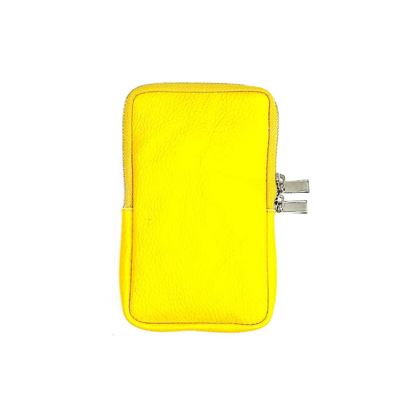 Porte-téléphone en cuir véritable italien BE MY BAG jaune Citron