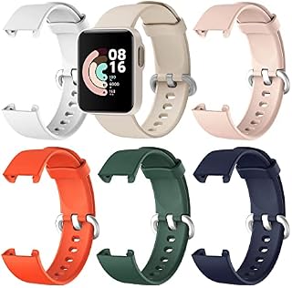 TwiHill Pulseira requintada para Xiaomi Mi Watch Lite/Redmi Watch Lite, pulseira de silicone de estilo clássico Correia de relógio para Xiaomi Mi Watch Lite(pacote de 6)