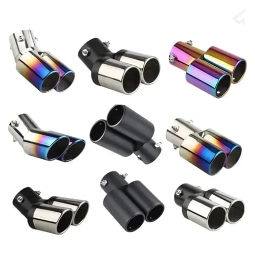 Embouts d'échappement voiture double silencieux arrière en tube acier inoxydable style 3