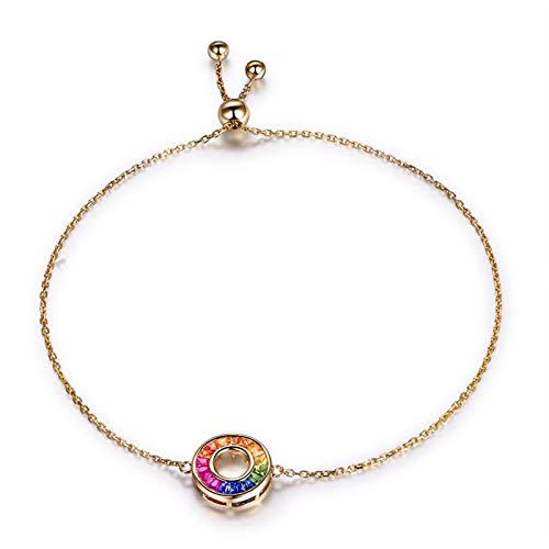 Bracelet Feng Shui femme or jaune 18 carats rubis cercle creux 16-19cm